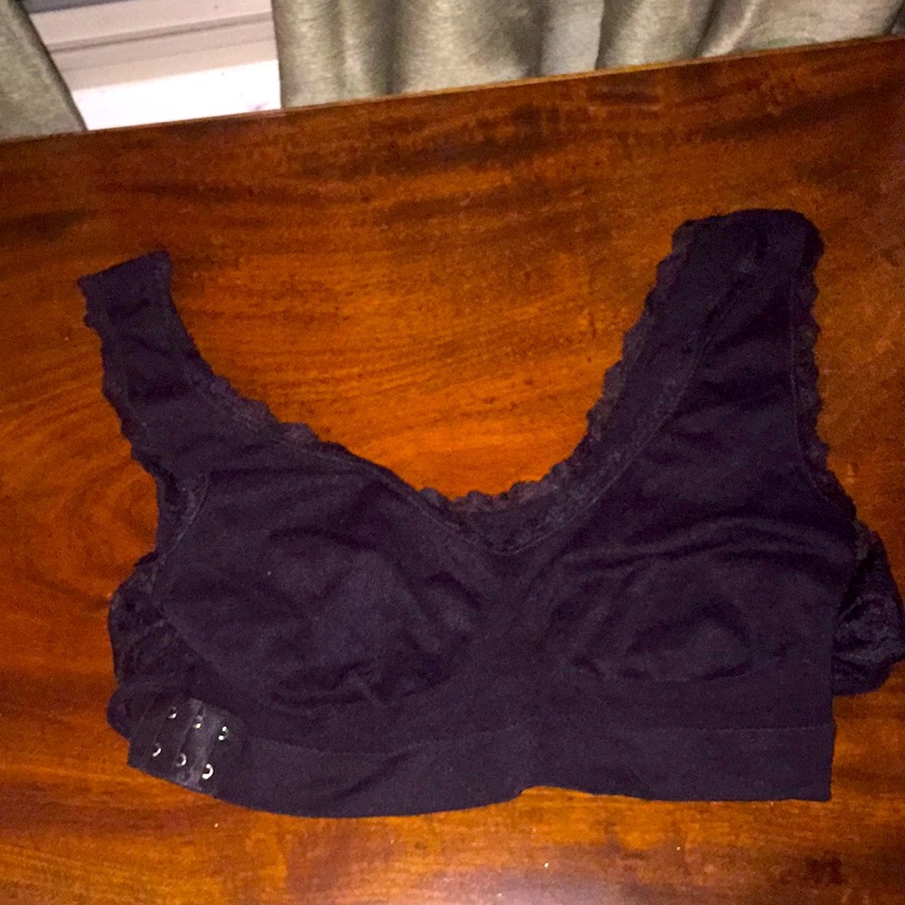 Black bra with additional strap in the back